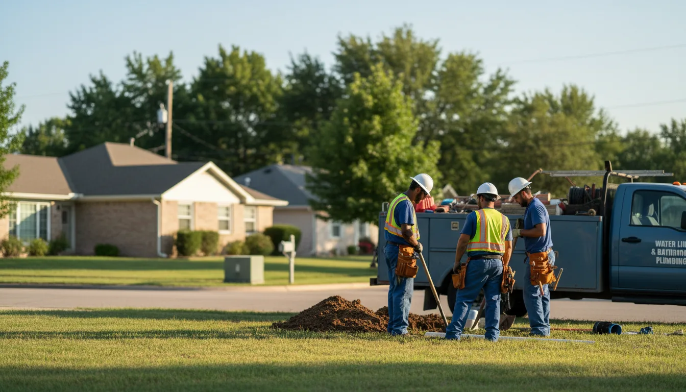 Residential water line and bathroom plumbing service in Troy, IL